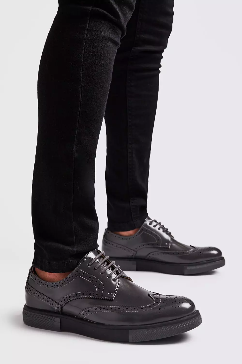 Lace Up Brogue Trainers boohooMAN